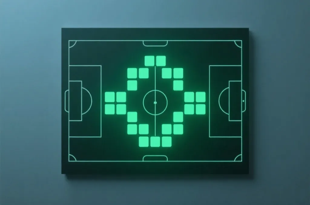 Abstract soccer tactical whiteboard representing 48 teams group stage bracket